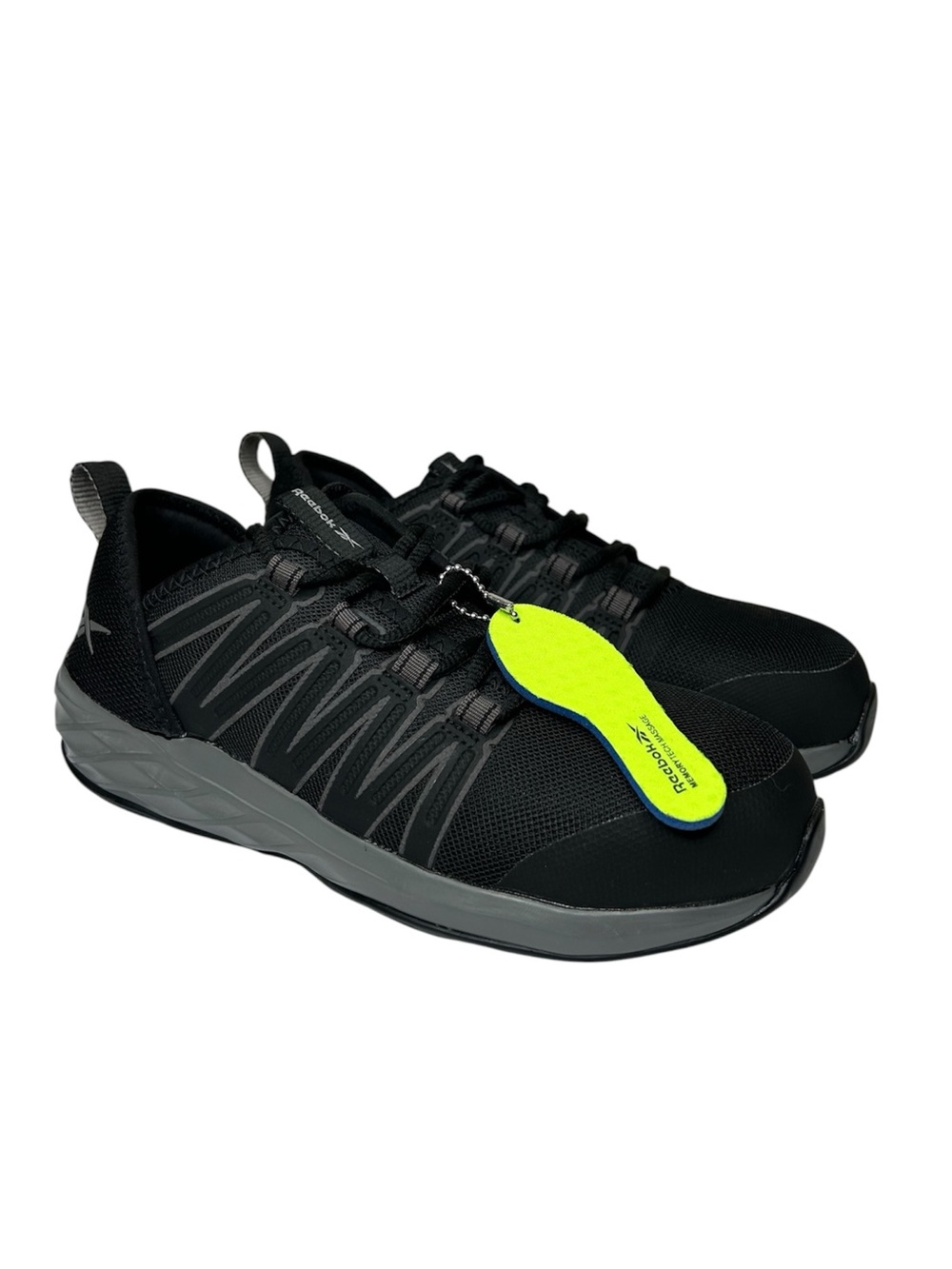 New Reebok Black Non Slip Composite Shoe 6 memory foam